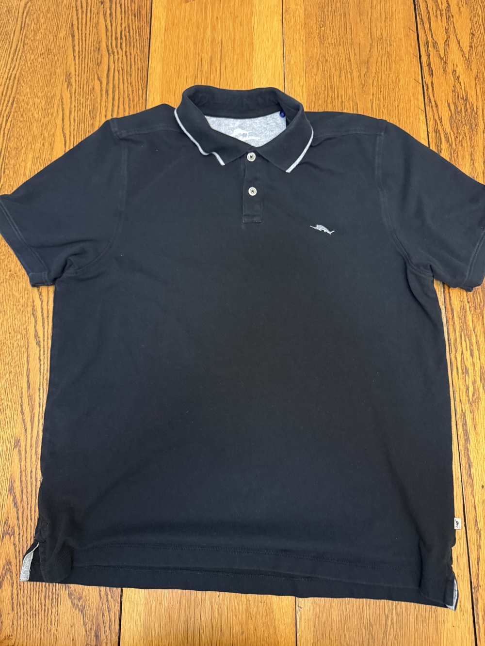 Tommy Bahama Polo Shirt Mens Large Black Short Sleeve Cotton Casual Classic Logo